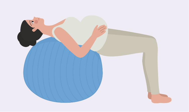 pregnant woman on back doing ab exercises